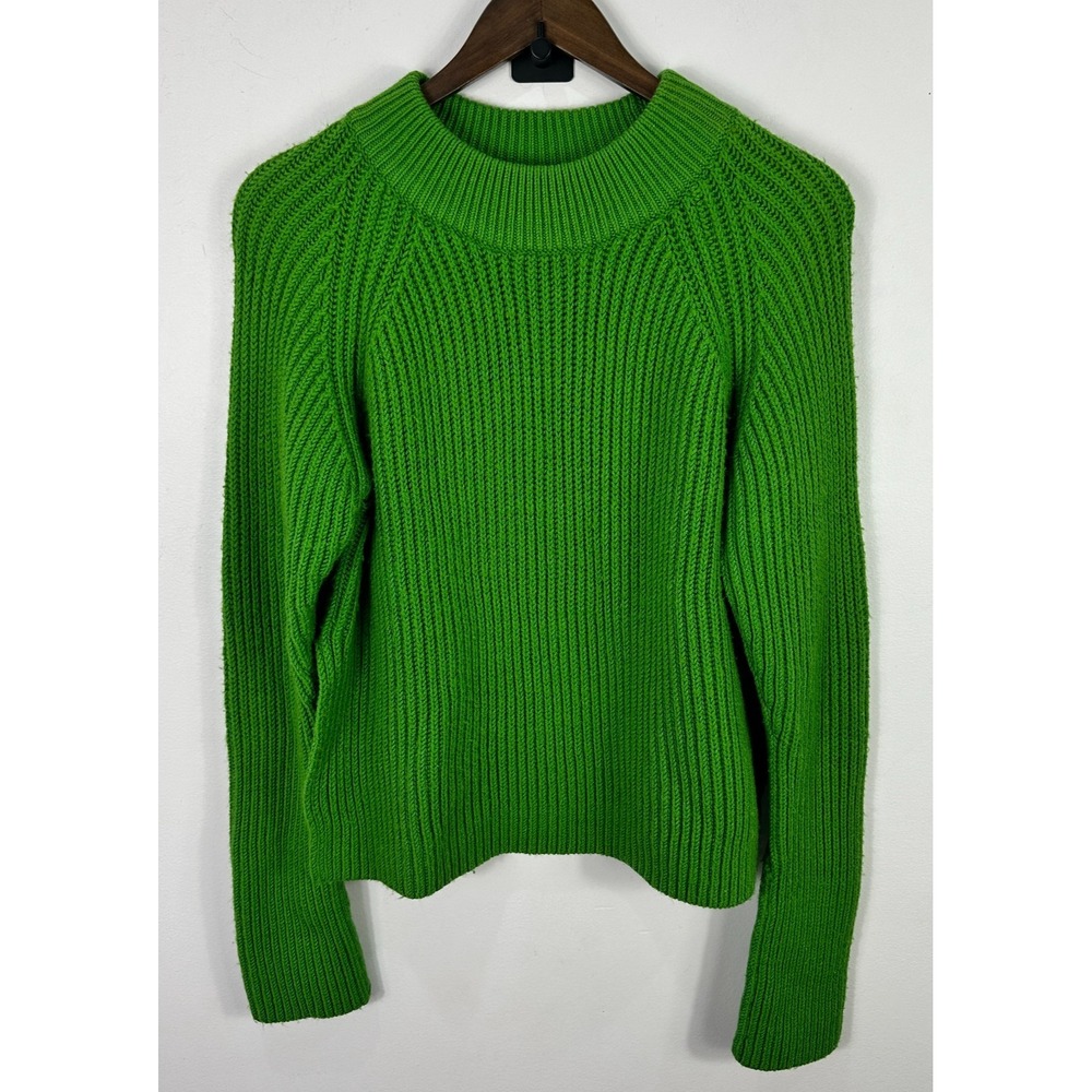 Club Monaco Oversized Chunky Knit Sweater Womens Medium Green Capsule Old Money